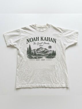 Noah Kahan The Great Divide Tour Mountain Lake White Folk Indie Graphic T-Shirt